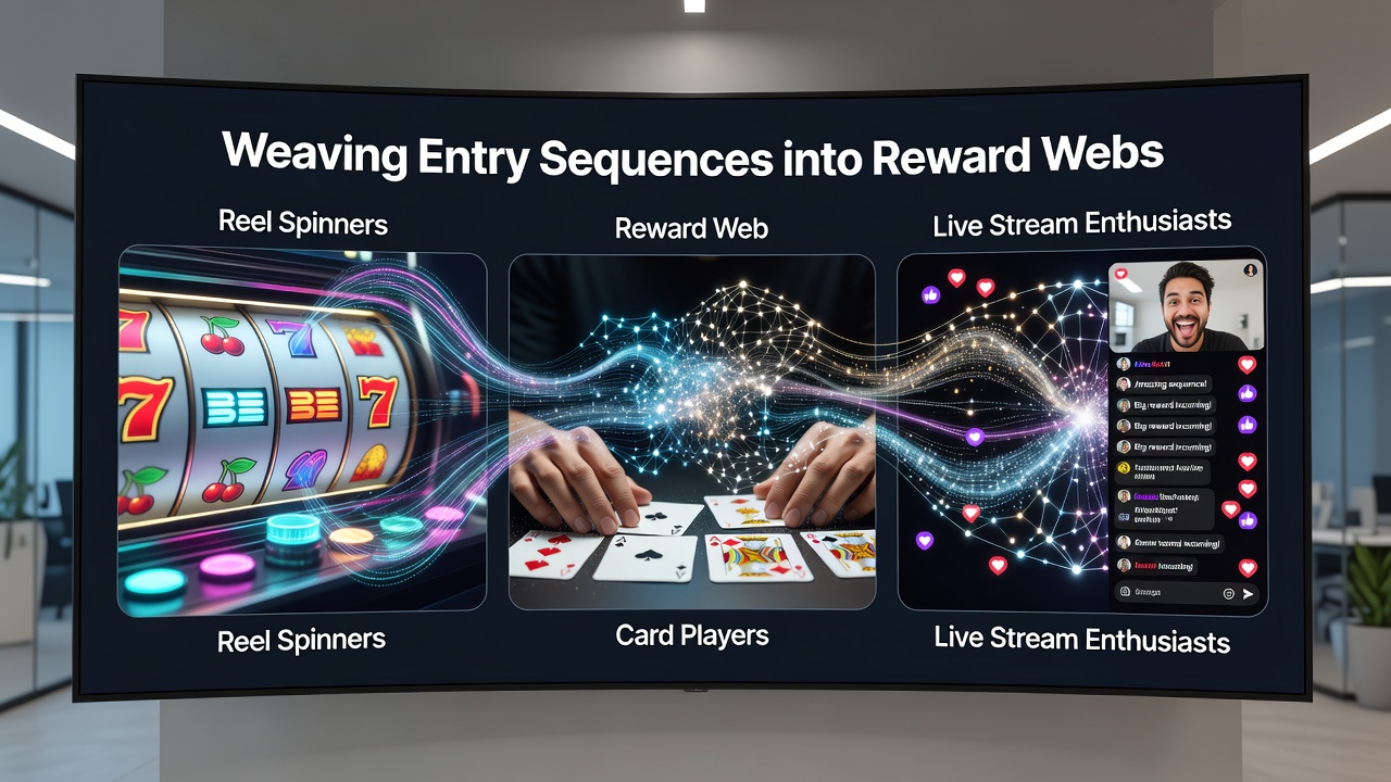 Netzwerkdarstellung von Belohnungsverknüpfungen zwischen mobilen Slots, Tischen und Live-Streams